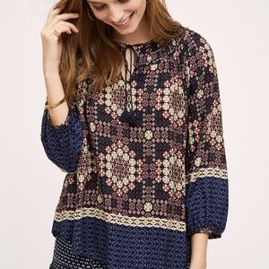 11.1 TYLHO Anthropologie Printed Boho Blouse | NWT | Medium